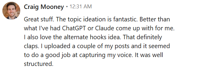 Craig Mooney's reaction to The First Batch