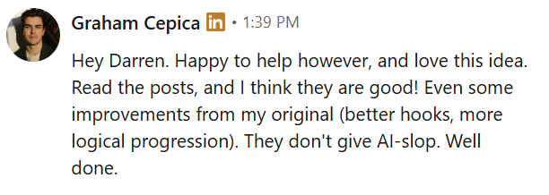 Graham Cepica's reaction to The First Batch